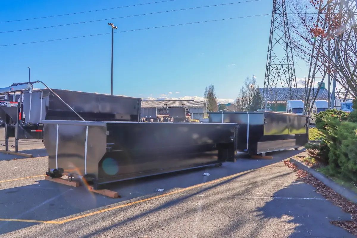 Roll-off dumpster ready for waste disposal at job site for Estate Cleanout Dumpster Rental in Machesney Park